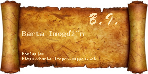 Barta Imogén névjegykártya
